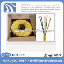 1000 pies CCA CAT6 sólida UTP Ethernet a granel cable de red cable